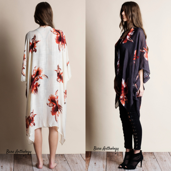 Floral Kimono Cardigan - Picture 3 of 4